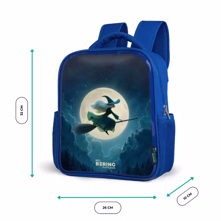 Nachtelijke Vlucht over het Woud Kinderrugzak - Blauw middel -productfoto_formaten
