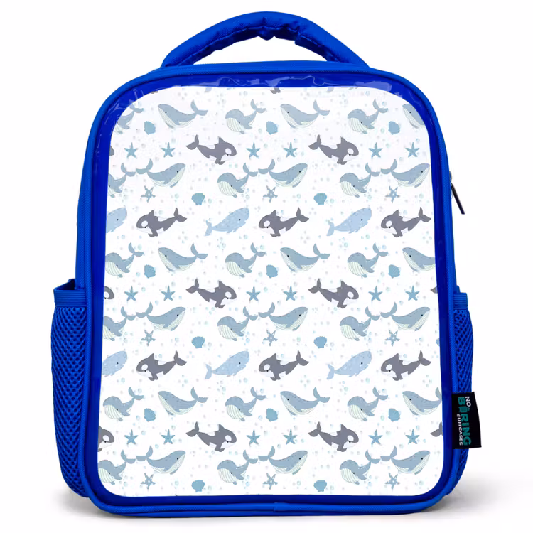 Oceaan - Walvis - Orka - Blauw Kinderrugzak - Blauw middel 862 -3d