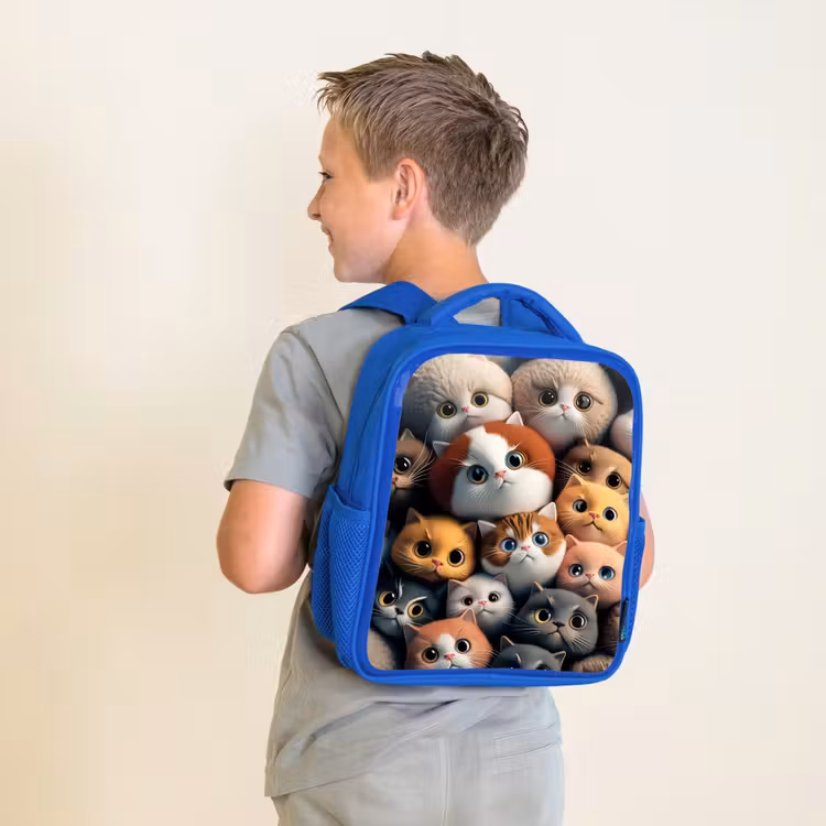 Oranje Katjes Kinderrugzak - Blauw middel -sfeer2