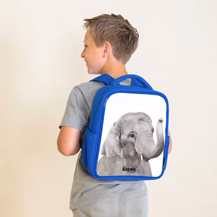 Oscar Olifant Kinderrugzak - Blauw middel -sfeer2