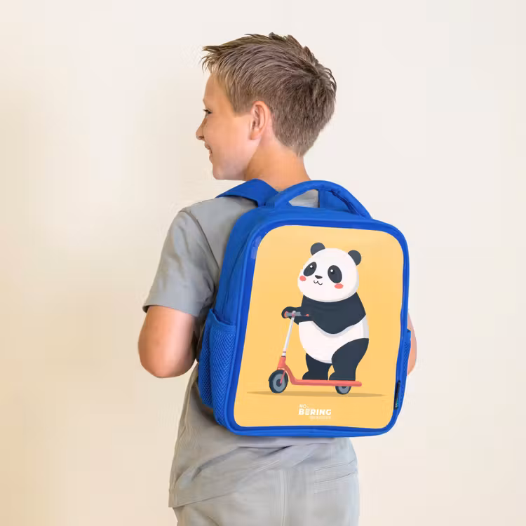 Panda - Step - Geel Kinderrugzak - Blauw middel -sfeer2