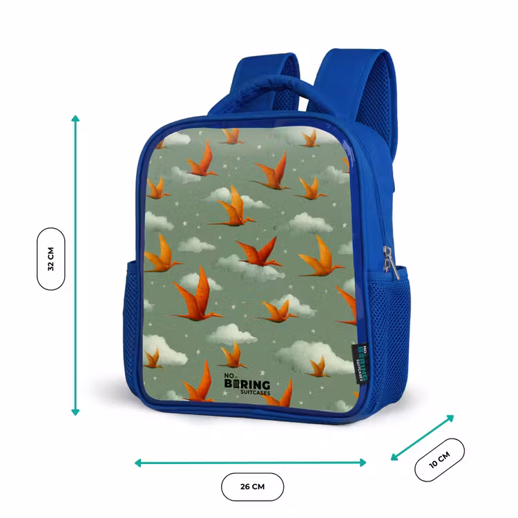 Patroon - Dino - Pterosaurussen Kinderrugzak - Blauw middel -productfoto_formaten
