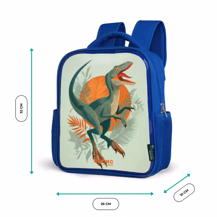 Sluipende jager met bladeren Kinderrugzak - Blauw middel -productfoto_formaten