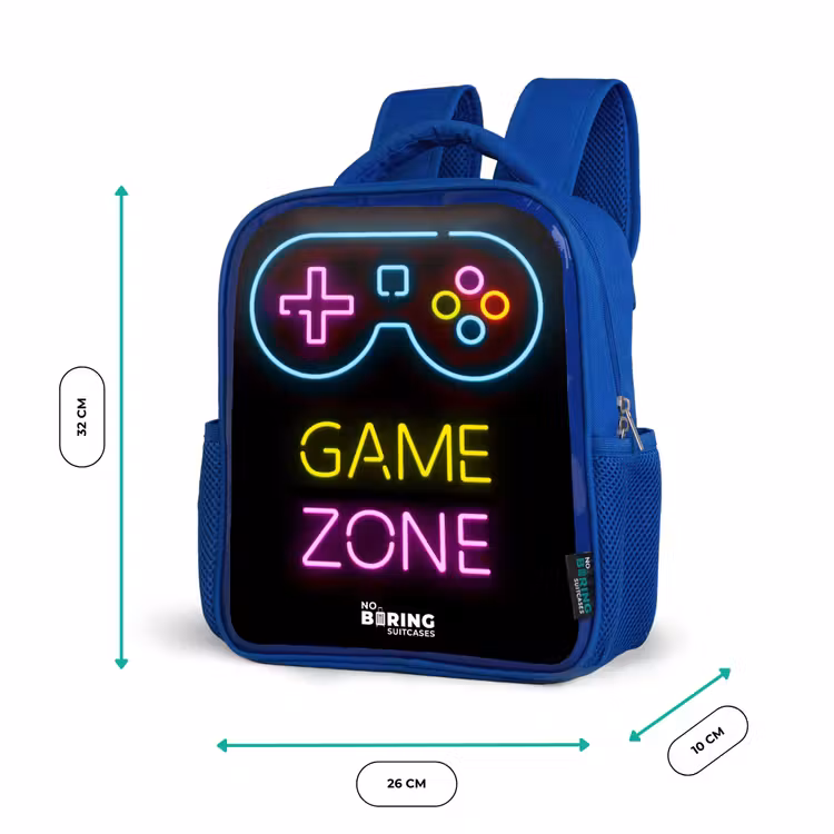Qoute met neonkleuren Kinderrugzak - Blauw middel -productfoto_formaten