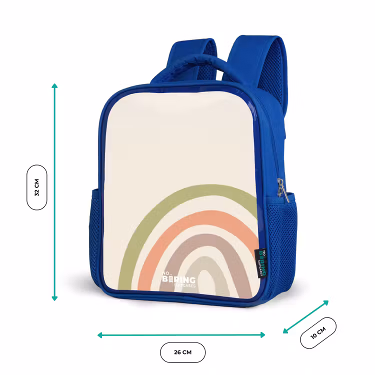 Ruwe regenboog pastel Kinderrugzak - Blauw middel -productfoto_formaten