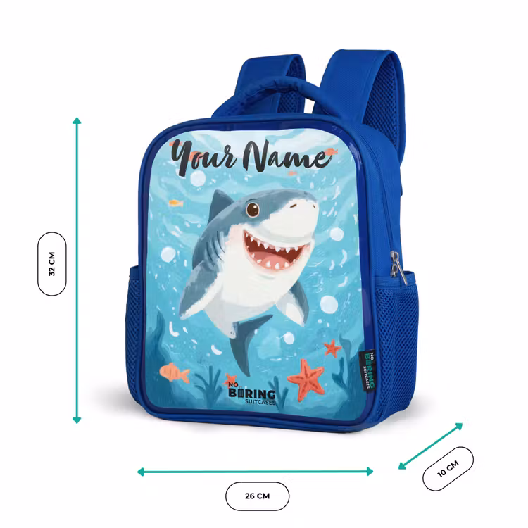 Haai - Water - Zee Kinderrugzak - Blauw middel -productfoto_formaten