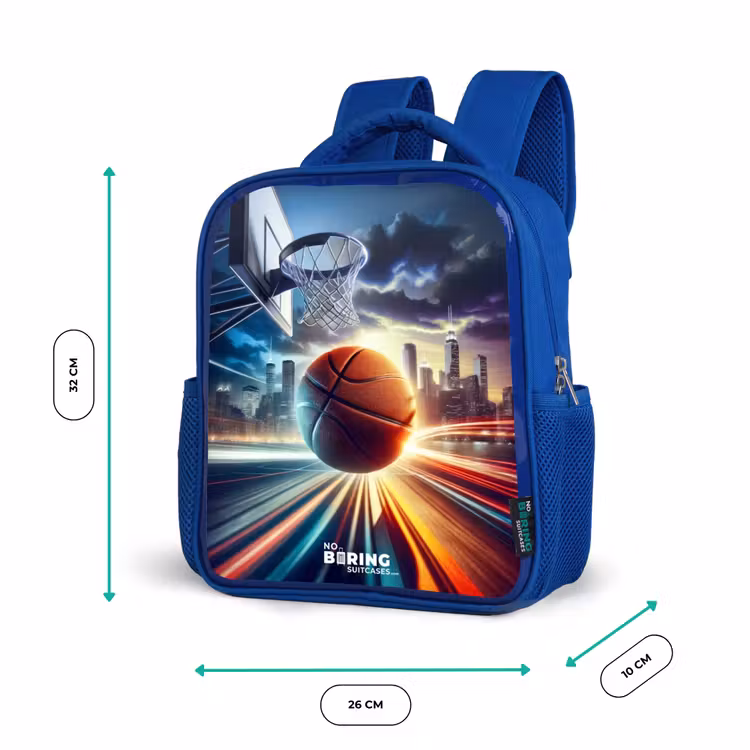 Slam dunk Kinderrugzak - Blauw middel -productfoto_formaten