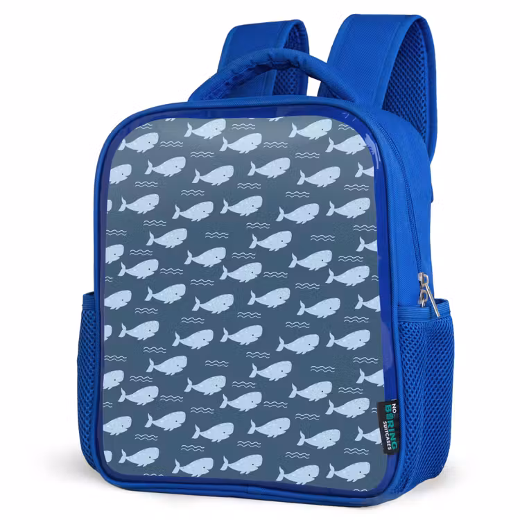 Klein - Oceaan - Golven - Blauw Kinderrugzak - Blauw middel 862 -schuin