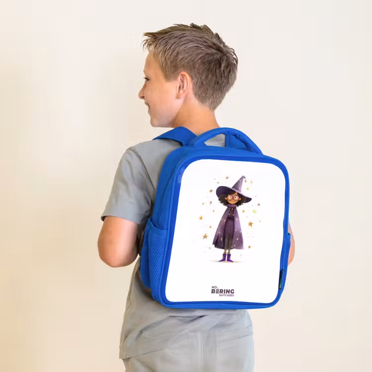 De paarse tovenaarsmantel Kinderrugzak - Blauw middel -sfeer2