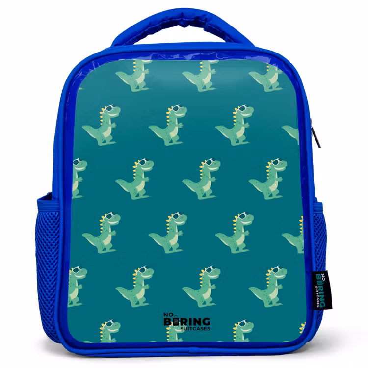 Tyranosaurus specs Kinderrugzak - Blauw middel -3d