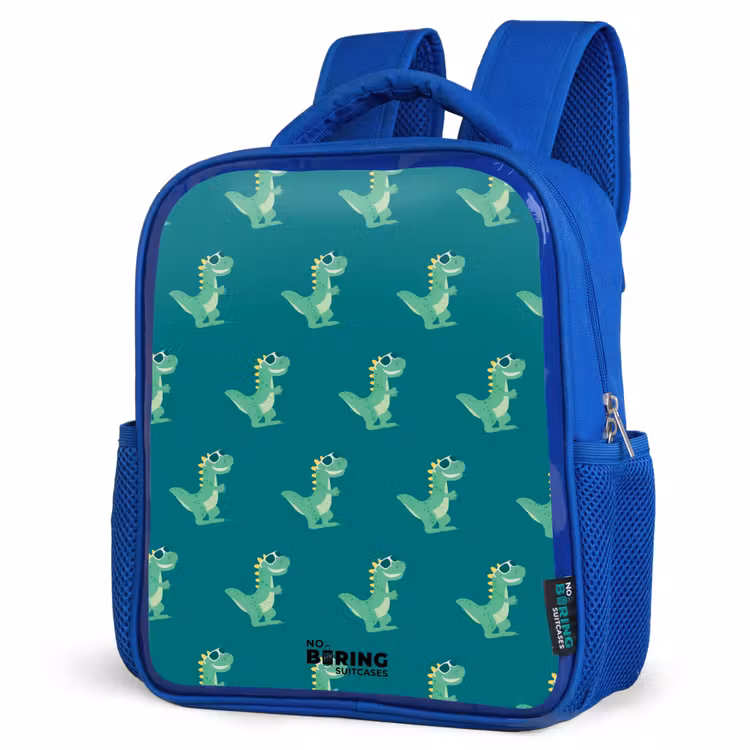 Tyranosaurus specs Kinderrugzak - Blauw middel -schuin