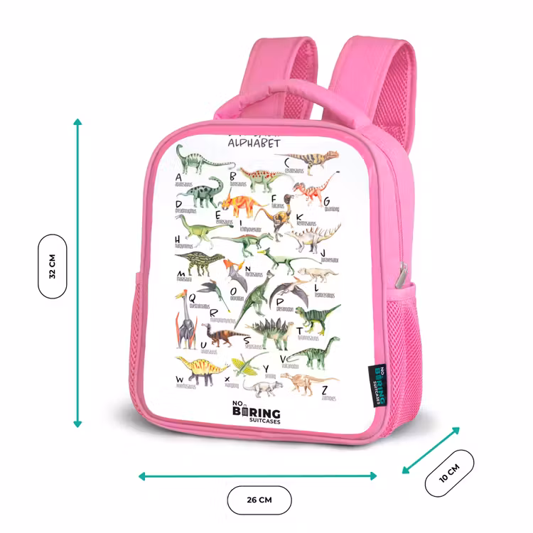Alfabet van dino's Kinderrugzak - Roze middel -productfoto_formaten