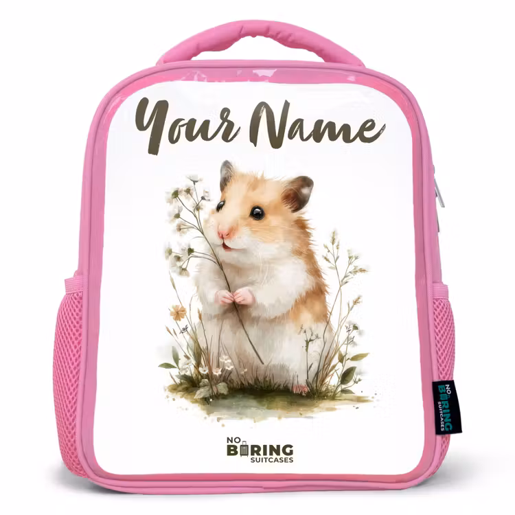 Dier - Natuur - Hamster Kinderrugzak - Roze middel -3d