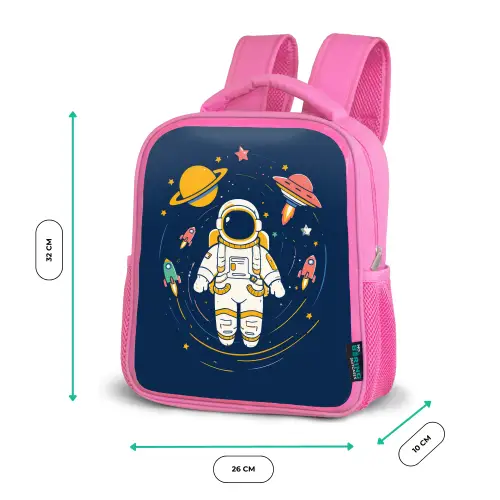 Astronaut - Planeten - Raket Kinderrugzak - Roze middel -productfoto_formaten