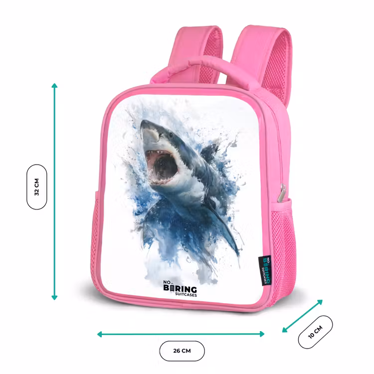 Aanvallende haai in waterverf Kinderrugzak - Roze middel -productfoto_formaten