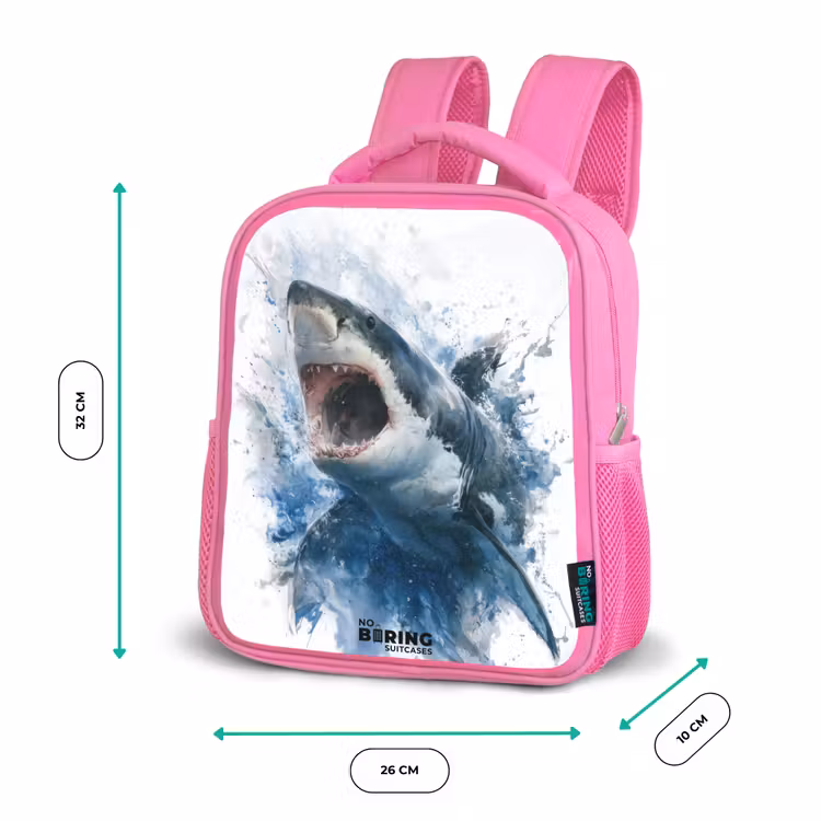 Aanvallende haai in waterverf Kinderrugzak - Roze middel -productfoto_formaten