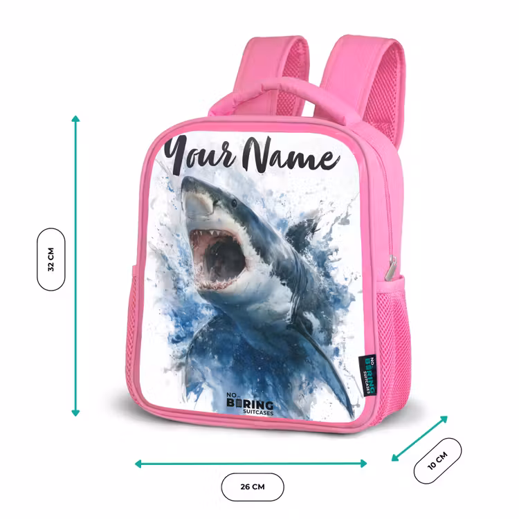 Aanvallende haai in waterverf Kinderrugzak - Roze middel -productfoto_formaten