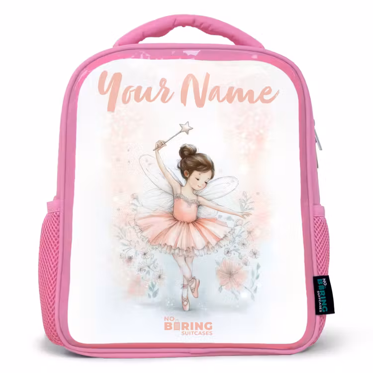 Ballerina - Elf - Fee Kinderrugzak - Roze middel -3d
