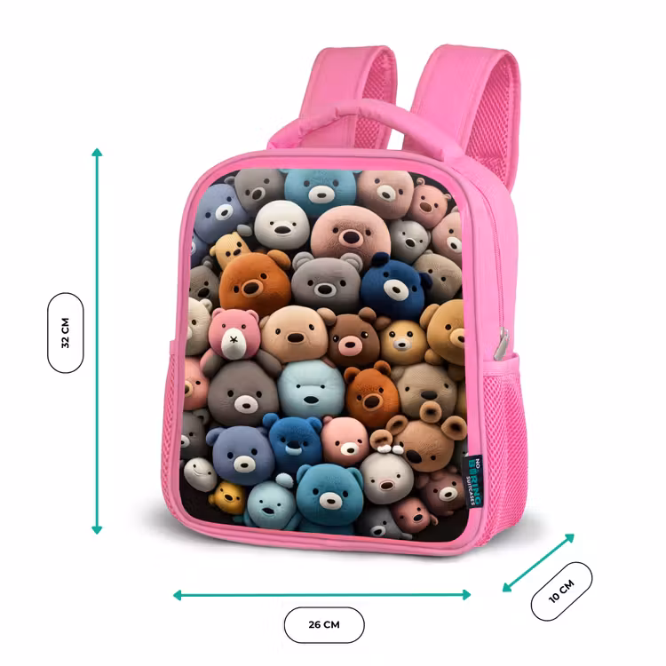 Berenfeestje Kinderrugzak - Roze middel -productfoto_formaten