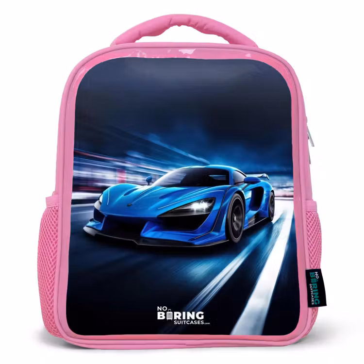 Blauwe blitz Kinderrugzak - Roze middel -3d