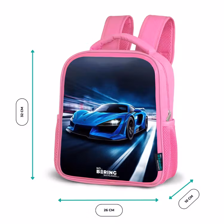 Blauwe blitz Kinderrugzak - Roze middel -productfoto_formaten