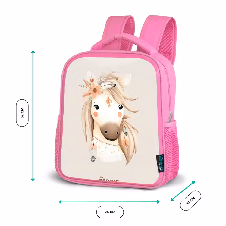 Bohemian paard in pastel kleuren Kinderrugzak - Roze middel -productfoto_formaten