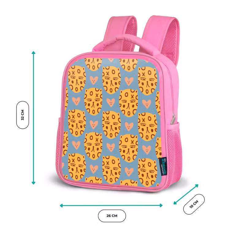 Kattenkoppen - Cirkels - Hartjes - Blauw Kinderrugzak - Roze middel 863 -productfoto_formaten