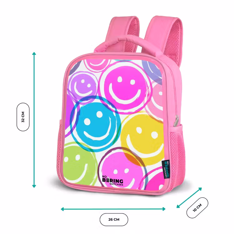 Kleurrijke glimlachexplosie Kinderrugzak - Roze middel -productfoto_formaten