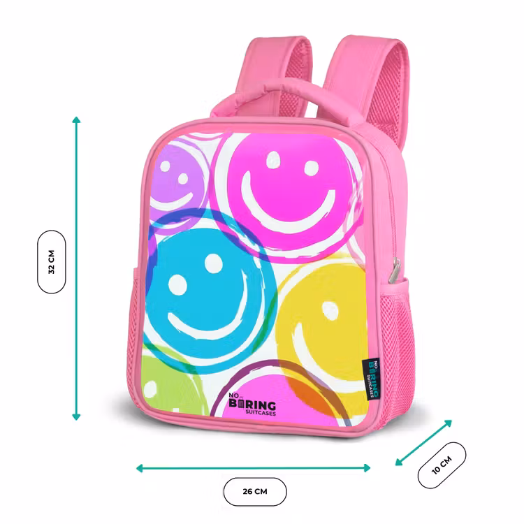 Kleurrijke glimlachexplosie Kinderrugzak - Roze middel -productfoto_formaten