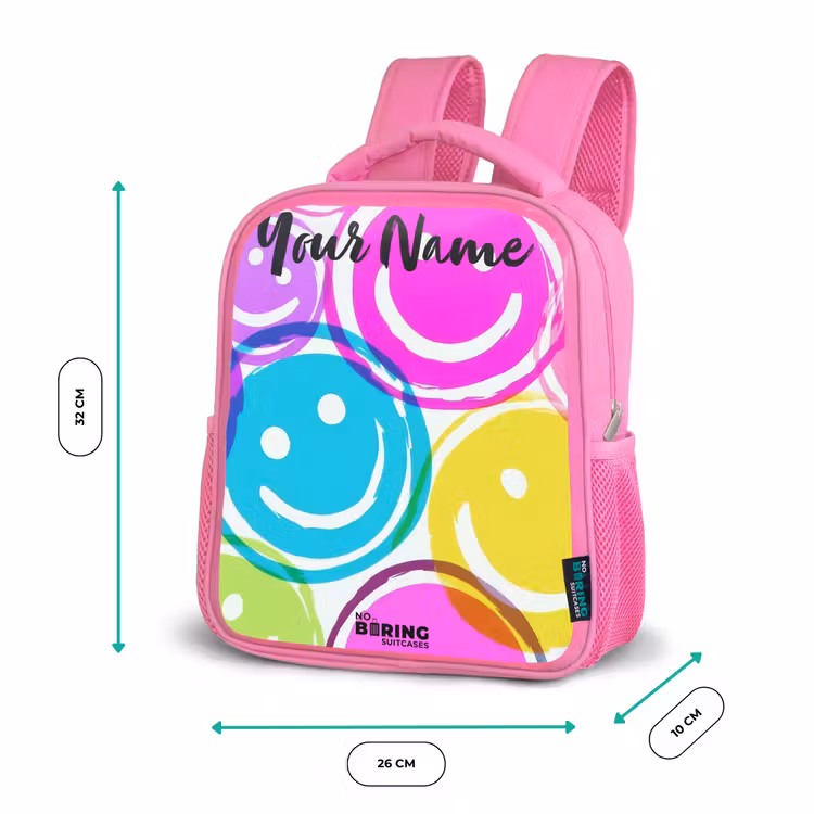 Kleurrijke glimlachexplosie Kinderrugzak - Roze middel -productfoto_formaten