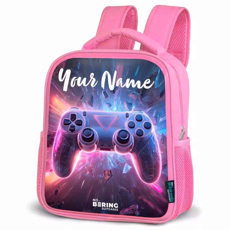 Controller - Neon - Game Kinderrugzak - Roze middel -schuin