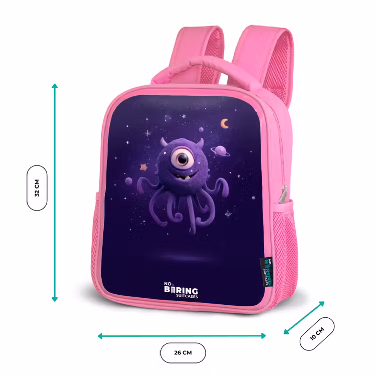 Kosmisch tentakelmonster Kinderrugzak - Roze middel -productfoto_formaten