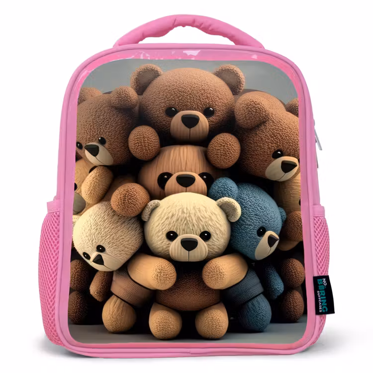 Knuffelberen Kinderrugzak - Roze middel -3d