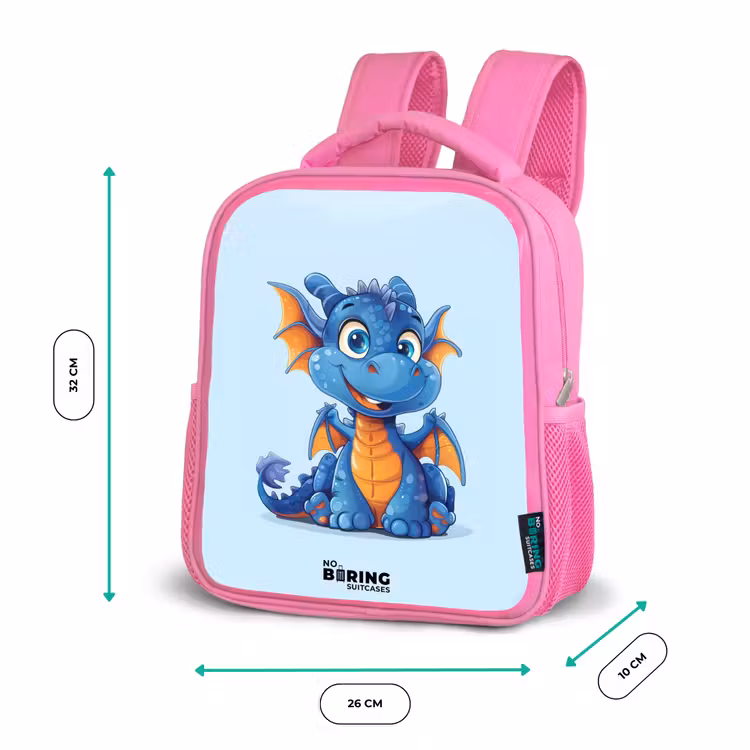 Dinky draakje Kinderrugzak - Roze middel -productfoto_formaten
