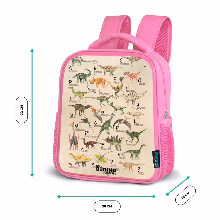 Dino alfabet Kinderrugzak - Roze middel -productfoto_formaten