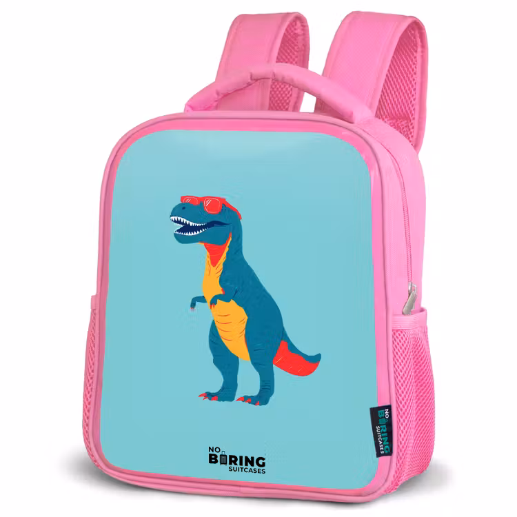 Dino - Dier - Zonnebril Kinderrugzak - Roze middel -schuin