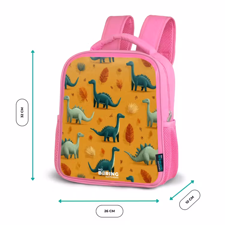 Dino - Dieren - Patroon Kinderrugzak - Roze middel -productfoto_formaten