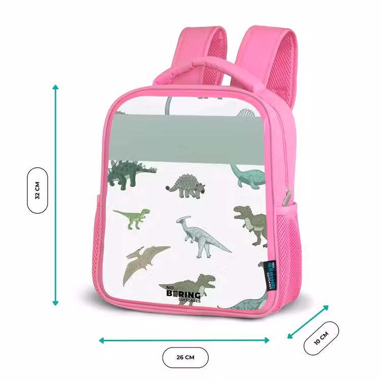 Dino Dynastie Kinderrugzak - Roze middel -productfoto_formaten