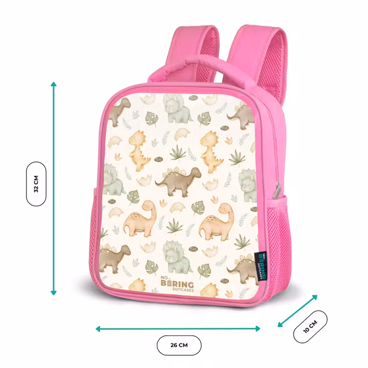 Dino patroon in pastelkleuren Kinderrugzak - Roze middel -productfoto_formaten