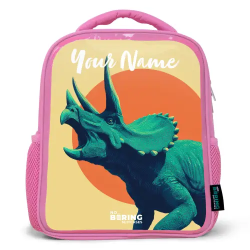 Dino - Triceratops - Dier Kinderrugzak - Roze middel -3d