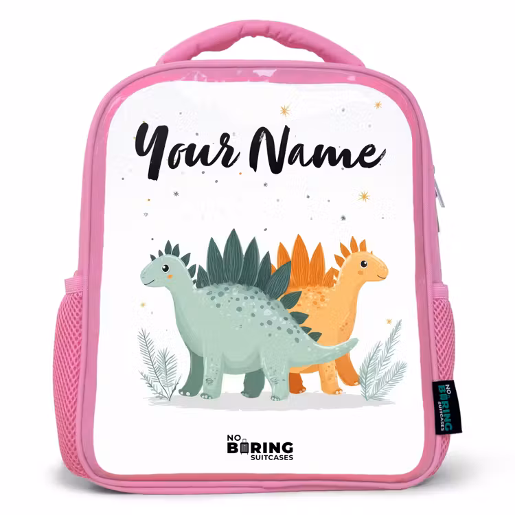 Dinos - Dieren - Sterren Kinderrugzak - Roze middel -3d