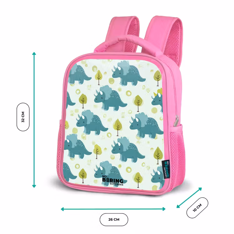Dinos - Patroon - Natuur Kinderrugzak - Roze middel -productfoto_formaten