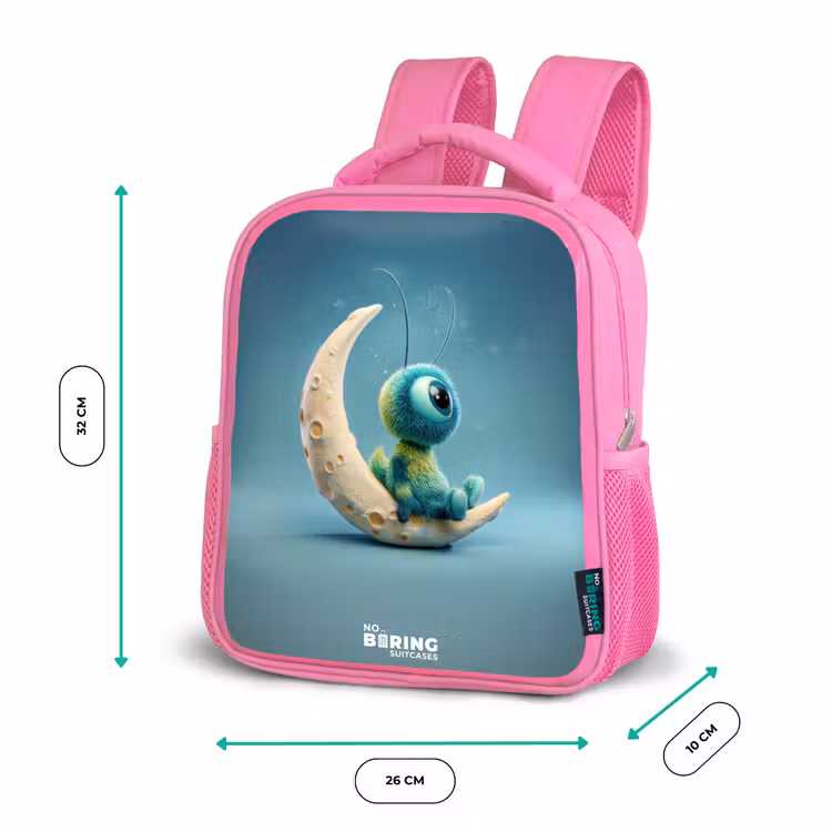 Dromerig Wezentje op de Maan Kinderrugzak - Roze middel -productfoto_formaten