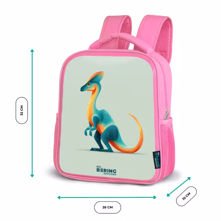 Elegante dino met kam Kinderrugzak - Roze middel -productfoto_formaten