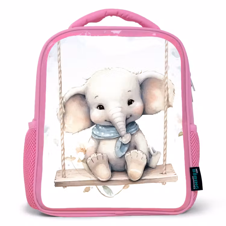 Olifant - Dier - Kinderen Kinderrugzak - Roze middel -3d