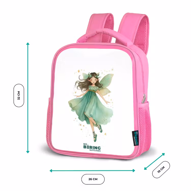 Zwevende groene elf Kinderrugzak - Roze middel -productfoto_formaten