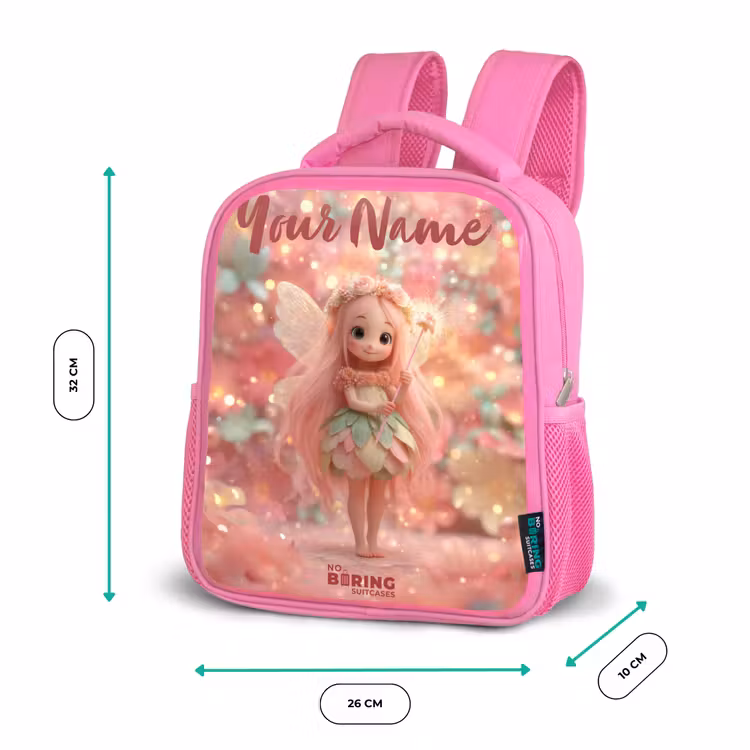 Bloemenfee in roze sprookjeswereld Kinderrugzak - Roze middel -productfoto_formaten
