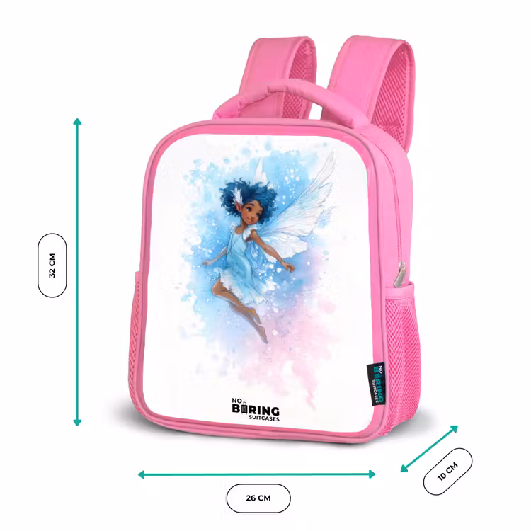 Vliegende fee in blauwe tinten Kinderrugzak - Roze middel -productfoto_formaten