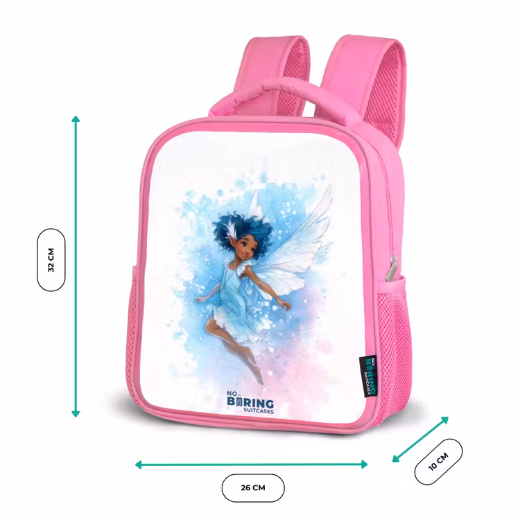 Vliegende fee in blauwe tinten Kinderrugzak - Roze middel -productfoto_formaten