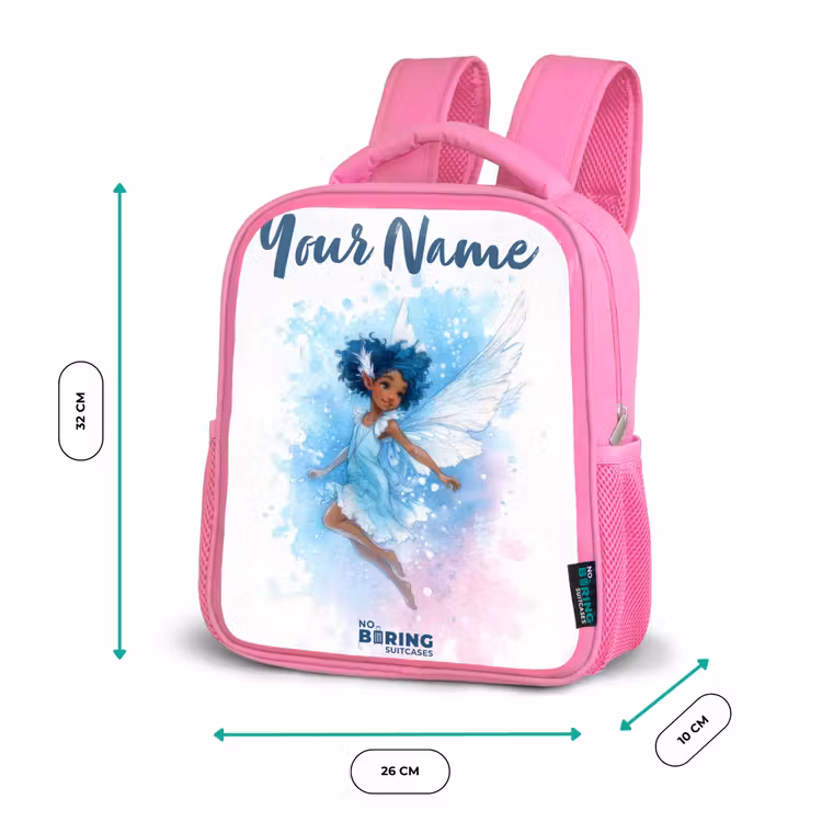 Vliegende fee in blauwe tinten Kinderrugzak - Roze middel -productfoto_formaten